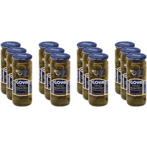 Goya Stuffed Queen Spanish Olives with Minced Pimientos - Case of 12 - 9 oz - 1 of 2