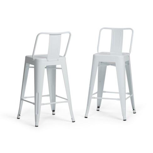 Set Of 2 24 Josephine Metal Counter, 24 Inch Metal Bar Stools With Back Set Of 4