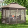 Costway 10' x 12' Octagonal Patio Gazebo Canopy Shelter Double Top W/Netting Sidewalls - 3 of 4