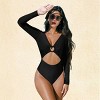 Women's Chic Long Sleeve One-Piece Swimsuit - Cupshe - 3 of 4