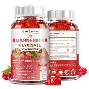 GreenPeople Magnesium Glycinate Gummies, with Magnesium Malate, CoQ10 for Calm Mood & Sleep - 1 of 4