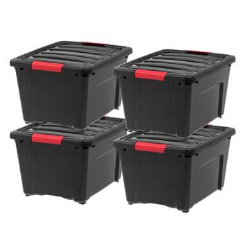  YYXB 4 Pack-Plastic Storage Bins with Lids and Handle