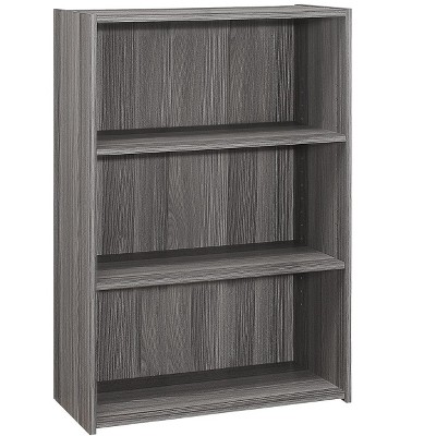 Bookshelf, Bookcase, 4 Tier, 36"h, Office, Bedroom, Grey Laminate, Transitional
