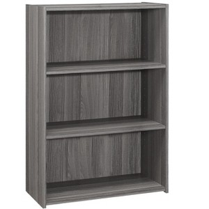 Bookshelf, Bookcase, 4 Tier, 36"h, Office, Bedroom, Grey Laminate, Transitional - 1 of 4
