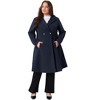 Agnes Orinda Women's Plus Size Double Breasted Notch Lapel A Line Pockets Winter Overcoats - 3 of 4