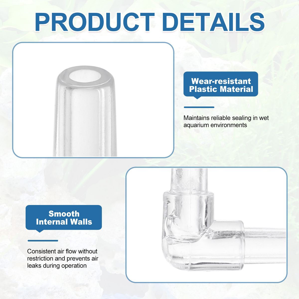 Unique Bargains Plastic Aquarium Air Pump Accessories L Connector 12 Pcs Clear - thumbnail 3