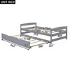 SeaCamel White Twin Size Wood Platform Bed with Guardrail & 2 Storage Drawers - No Box Spring Needed, Sturdy Slat Support for Bedroom, Kids Room - 3 of 4