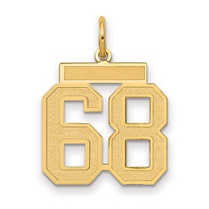 Black Bow Jewelry 14k Yellow Gold, Jersey Collection, Medium Number 68 Pendant - 1 of 3