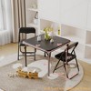 3-Piece Folding Square Table & Chair Set, Featuring a Portable Table & Chairs w/Ssoft Pu Cushions - 3 of 4