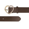 INSPIRE CHIC Women's Solid Color Heart-Shaped Buckle with Beads Belts - 2 of 4