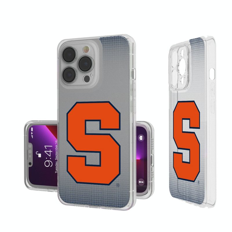 Keyscaper Syracuse Orange Linen Clear Phone Case, 1 of 7