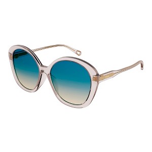 Chloe CH 0081S 003 Womens Butterfly Sunglasses Transparent Pink 55mm - 1 of 3