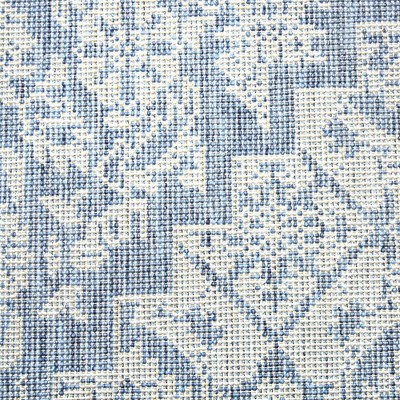 Blue and Gray Medallion Indoor/Outdoor Area Rug