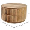 Carolina Living Christa 2-Drawer 30" Round Coffee Table - Natural - 2 of 4