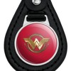 Wonder Woman Movie Golden Lasso Logo Black Leather Keychain - 3 of 4