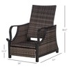 Outdoor Recliner Chair with Cushion, Rust-Resistant Aluminum Frames PE Wicker Patio Lounge Chaise Chair with Adjustable Reclining Backrest - 3 of 4