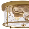 LamQee Flush Mount Ceiling Light with Clear Hammered Glass Industrial 2-Lights Farmhouse Close to Ceiling Light Fixtures - 4 of 4