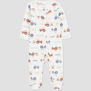 Carter's Just One You® Baby Boys' Farm Tractors Sleep N' Play - Cream - 1 of 4