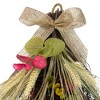 Northlight 24" Autumn Harvest Wheat and Eucalyptus with Feathers Teardrop Swag - Unlit - 3 of 4