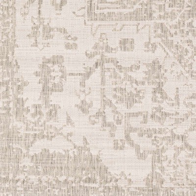 Gray and Light Beige Polypropylene Square Area Rug 6'7"