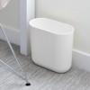 iDesign Small Oval Plastic Bathroom Trash Can - White - 4 of 4