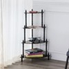 SEVOBAL Utility Storage Shelves 4 Tier Wooden Corner Shelf Classic Design for Living Room and Bedroom, Cherry, 20"*14.5"*39" - 2 of 4