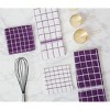 Design Imports  Terry Windowpane Dishtowel Set 4 Piece, 16X26", Eggplant - 4 of 4