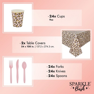 Safari Leopard Print Birthday Party Supplies Set for 24 Guests
