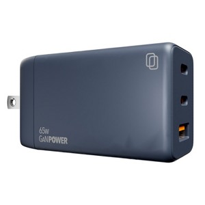 cellhelmet® 3-Port 65-Watt USB-C® and USB-A GaN Wall Charger in Gray - 1 of 4