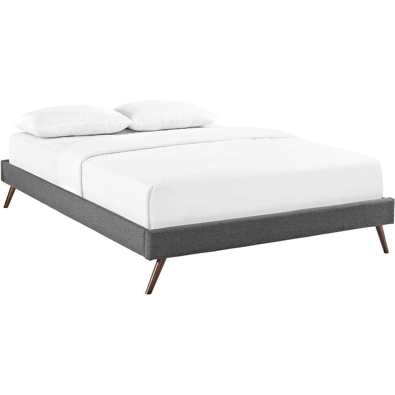 Modway Loryn Queen Fabric Bed Frame with Round Splayed Legs, 1 of 4