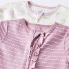 Baby Girls' 2pk Floral Adjustable Cuff Romper - Cloud Island™ Pink - 3 of 4