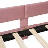 Twin Size Bed Frame with Upholstered Headboard, Rabbit Ear Shaped Platform Bedframe, Strong Wood Slat Support, No Box Spring Needed, Pink - 4 of 4