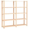 vidaXL 5-Tier Solid Pinewood Storage Racks Two-Piece Set – Ideal for Household and Commercial Storage – Total Weight Capacity of 1102.3 lb - 3 of 4