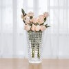 VECELO Flared Clear Ribbed Glass Decorative Vase, Tabletop Centerpiece - 4 of 4