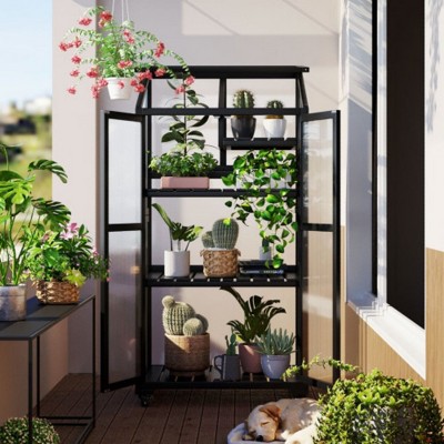Adjustable Shelf Greenhouse: 62" Wood, Portable, Indoor/Outdoor