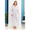 ADR Women's Robe, Plush Fleece Women's Bathrobe with Hood, Long Fluffy Fuzzy Bath Robe Pink Purple Plus Size - 3 of 4