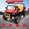 Coucheta 24V 2-Seater Ride On Dump Truck with Parent Remote Control, 4WD Battery Powered UTV for Kids, EVA Tires & Headlights - 4 of 4