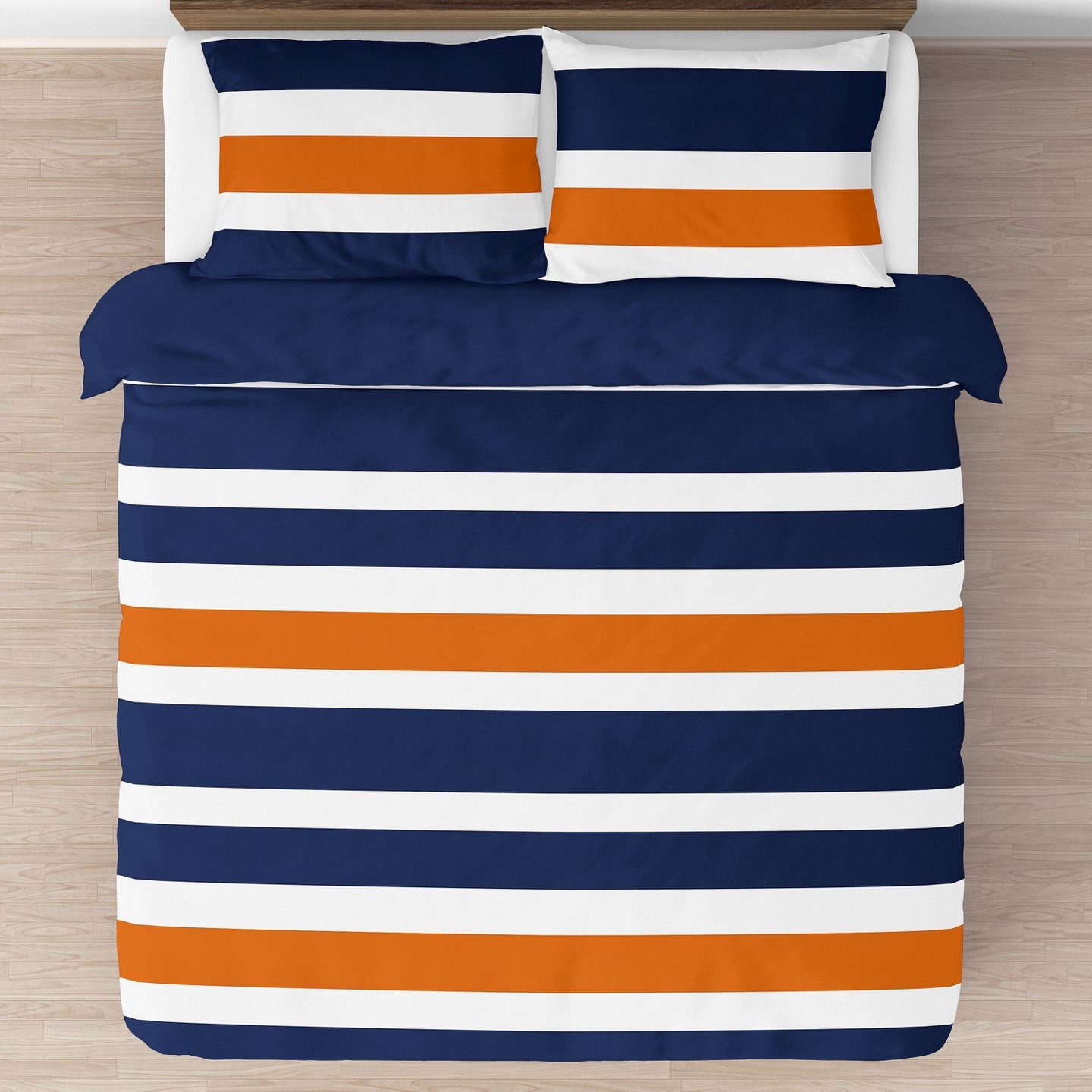 Постельное бельё Sweet Jojo Designs Full/Queen Comforter Bedding Set Stripe Blue and Orange 3pc, цвет: Полосатый — фото 3