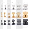 Maya's Grace Round Barbell Dumbbell Flat Back Disc Stud Earrings Unisex - image 2 of 4