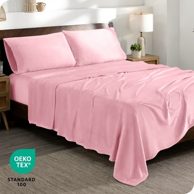 Ultra Soft Light Pink Microplush Twin XL Sheet Set