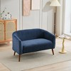50.78'' Corduroy Modern 2-Seater Settees Chair with Walnut Wood Legs for Small Space, Office, Studio, Apartment, Bedroom - 2 of 4