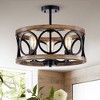 26" x 26" x 17.72" 3-Light Shacer Hood Design Ceiling Lamp Black - Warehouse Of Tiffany: Modern Semi-Flush ETL Listed - 2 of 2