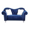 Velvet Loveseat Classic America Chesterfield Tufted Camel Back Couch - Morden Fort - 2 of 4