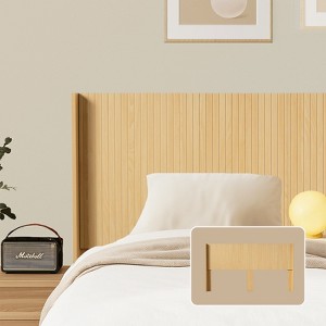 Modern Wall Mounted Solid Wood Queen&King Headboard - White Oak - 1 of 4