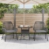 vidaXL Garden Chair Black PE rattan Medium UV-resistant materials - 3 of 4