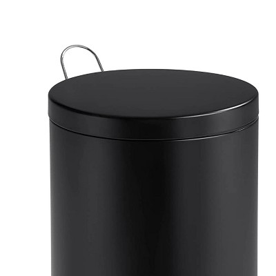 Photo 1 of (DAMAGE)Honey-Can-Do Matte Black 30-Liter Round Step Trash Can with Bucket
**DENTS**