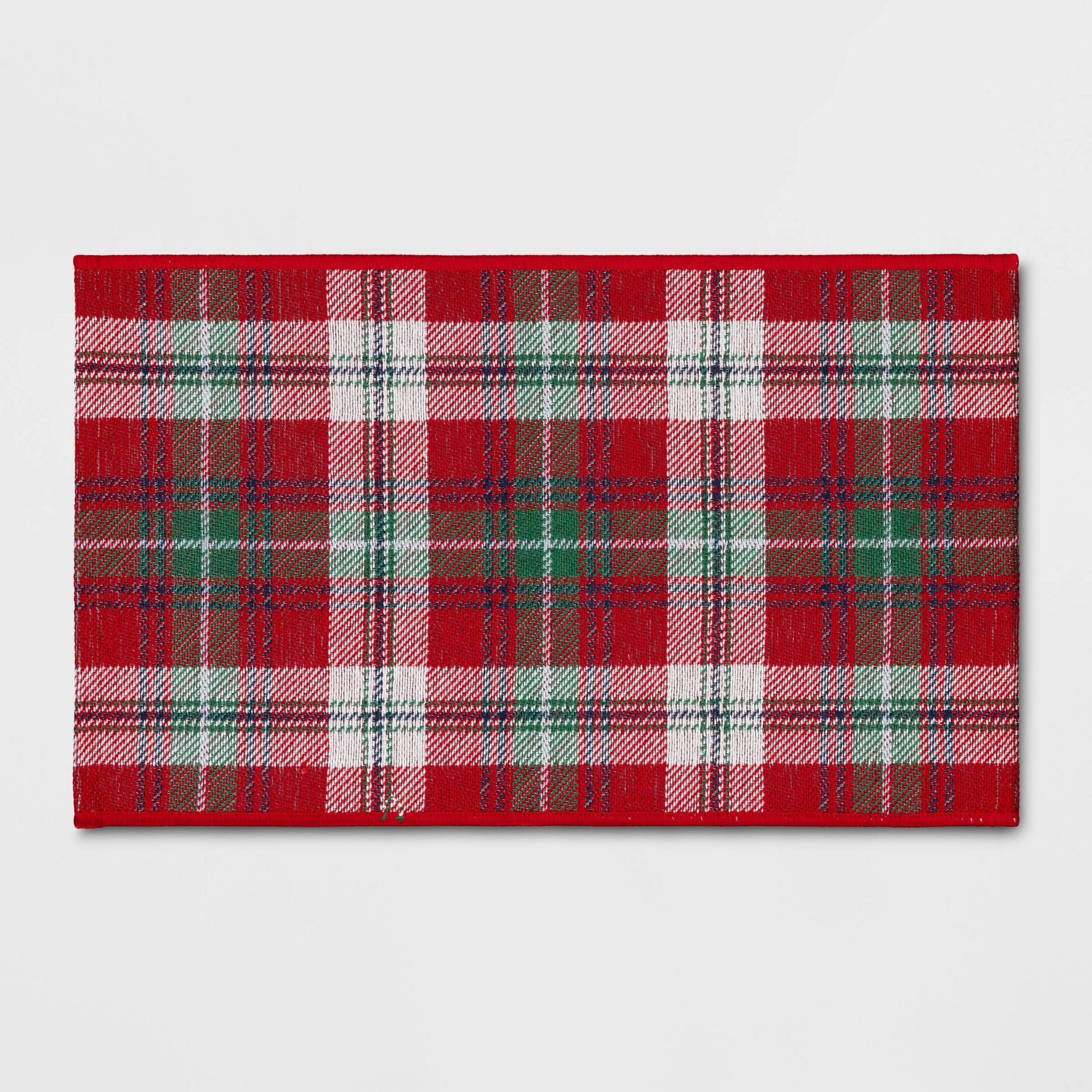 1'8"x2'10" Christmas Red Plaid Rug - Threshold™