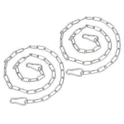 Unique Bargains Stainless Steel Outdoor Furniture Accessories Fitness Hammock Swing Chair Hanging Chains 2 Pcs