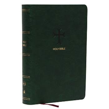 Nkjv, End-Of-Verse Reference Bible, Personal Size Large Print, Leathersoft, Green, Red Letter, Thumb Indexed, Comfort Print - by  Thomas Nelson