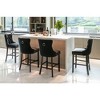 CAVINAS Mid-Century Barstools with Button Tufted and Chrome Nailhead Trim, Velvet Upholstered Dining Chair, Leisure Bar Chairs, Bar Stools, Set of 2 - 3 of 4